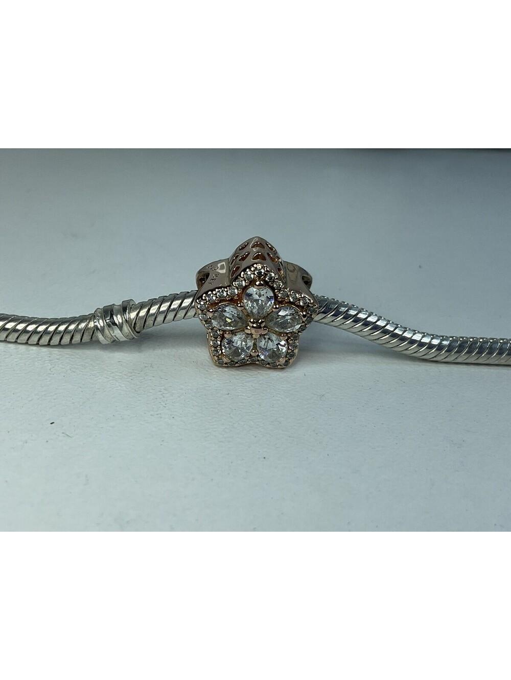 Pandora Rose Gold Sparkling Snowflake Charm Retired